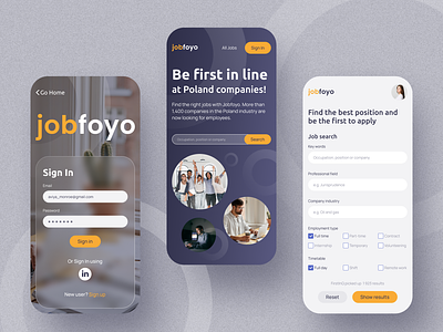 Jobfoyo — job search service design dribbble interface job service ui ux web webdesign