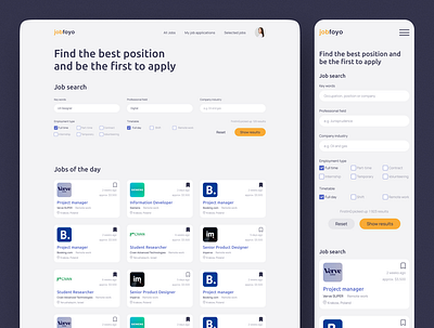 Jobfoyo — job search service app design dribbble interface service ui ux web webdesign