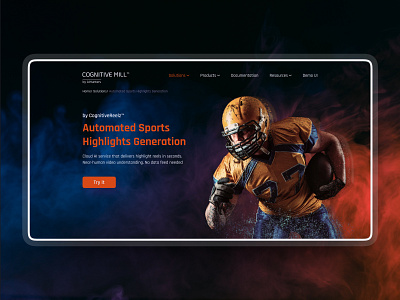Cognitive Mill — Solution page ai artificial intelligence cloud cloud platform cognitive computing design dribbble highlights interface media sport sports highlights ui ux web webdesign