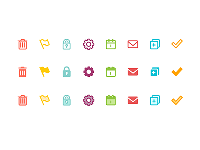 Icon Exploration color design iconography icons illustration interface styles ui