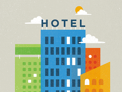 Hotel design halftone hotel illustration texture