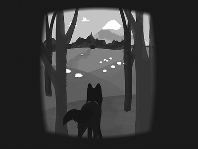 Wolf black and white illustration texture wolf