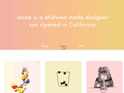 Work in progress animation colors css design futura gifs gradients portfolio typography web