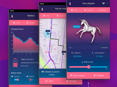 Mobile app design applicaiton design illustration mobile ui unicorn