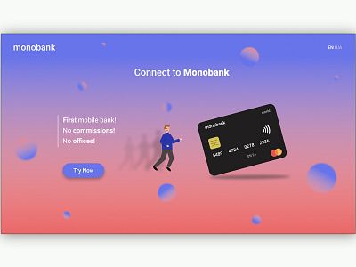 Monobank page (mobile bank) bank credit card design figma illustration monobank ui web