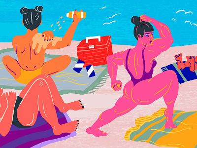 Beach Day 2016 🍑 color digital figure illustration