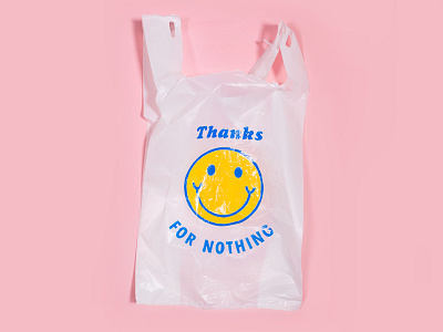 Thanks For Nothing enamel for sale plastic bags trash