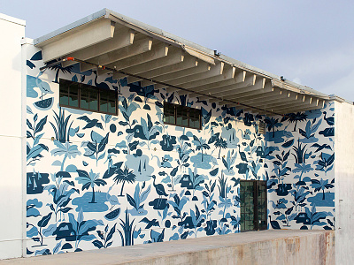 Grandview Public Market Mural illustration mural pattern tropical