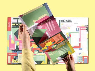 HEROICS Poster Brochure brochure design illustration poster print typography