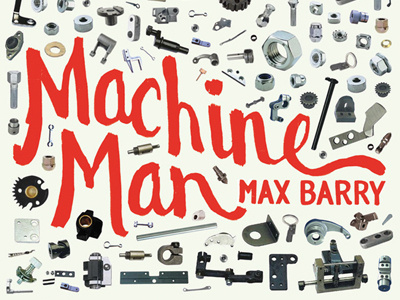 Machine Man book collage hand lettering script type