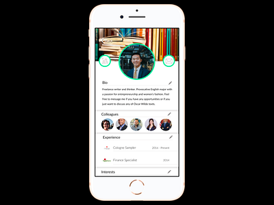 Profile for Professional App linkedin mobile design profile ui ux