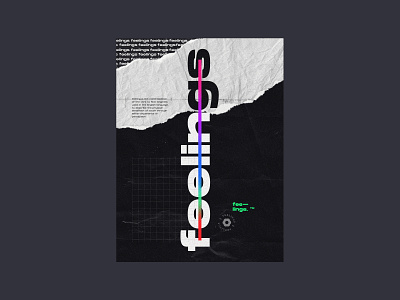 F E E L I N G S 80s 90s art creative design dark theme extended graphicdesign grid poster poster a day poster art poster design style typogaphy vibrant colors