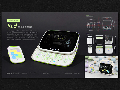 Kiid Pad & Phone 2d design cad illustrator industrial design mobile design pad design photoshop ui design