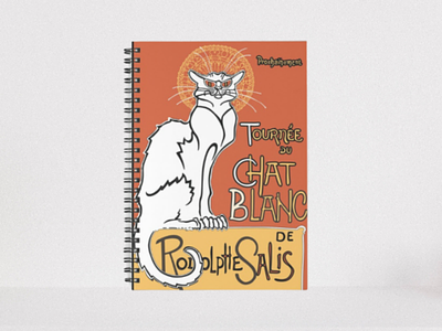 Le Chat Blanc - notebook design art nouveau chatnoir new ideas notebook product design