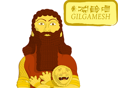 Flat illustration of Enkidu and Gilgamesh by David Djukic on Dribbble