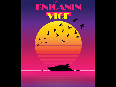 Knicanin Vice artwork film poster design sunset vector