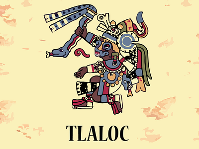 Aztec god Tlaloc artwork aztec illustration vector