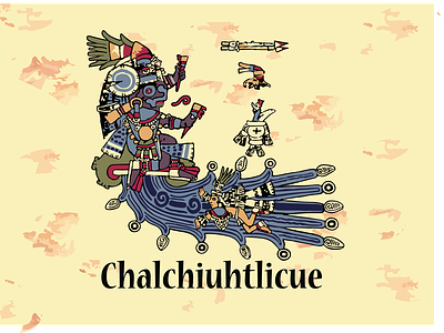 Aztec Goddess Chalchiuhtlicue artwork aztec illustration vector
