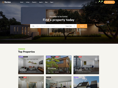 Rentex - Real Estate WordPress Theme apartment houses listing property real estate villa wp theme wpopal