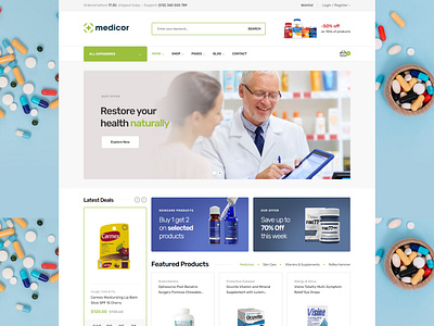 Medicor Medical Clinic & Pharmacy WooCommerce WordPress Theme