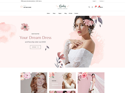 Bridey Bridal Store WooCommerce WordPress Theme - Opal_WP