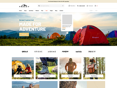 Trekky - Outdoor Gear WooCommerce Theme - Opal_WP adventure camping clothes ecommerce furniture gear hiking outdoor shop store template theme web design web development website woocommerce wordpress