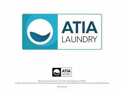 Atia Laundry Logo artline branding design icon laundry laundry logo lineart logo minimalism ui ux vector washing machine water logo