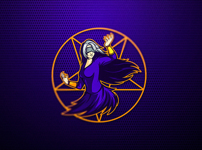 Blind Lady Dancing branding dance dancing design devil esports game illustration lady logo mascot logo purple vector women