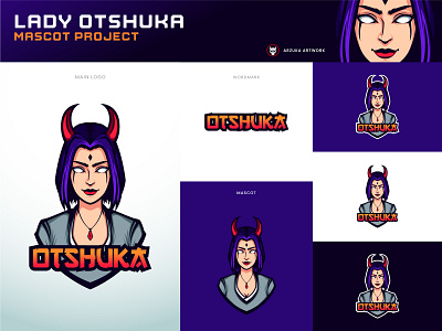 Lady Otshuka avatar branding design esports gaming graphic design illustration logo mascot mascot logo vector