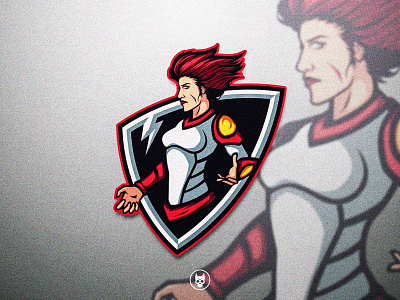 Red Haired Lady avatar branding clean design emblem esports graphic design illustration inspiration lady logo mascot mascot logo red sale streamer vector white
