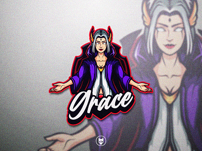 Grace Vector Mascot branding channel design esports game gaming girl graphic design illustration lady logo mascot logo overlays queen squad stream streamers team vector