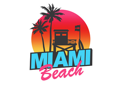 MIAMI beach time holiday holiday design miami miami beach miami logo summer camp summer party summertime sunset surfing
