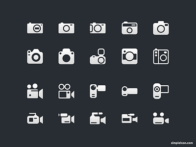 Camera And Video Camera Icons 16px camera flat free free icons freebie glyph icon icons psd vector video