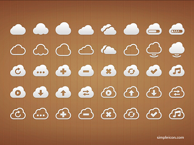 Cloud PSD Icon Set cloud flat flat icon flat icons free psd freebie icon icon set icons illustrator psd vector