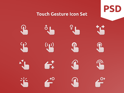 Touch Gesture Icon Set flat icon free freebie glyph icon icon set icons psd