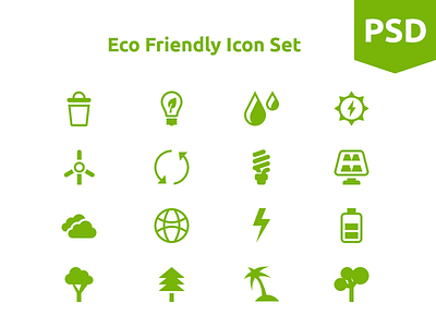 Eco Friendly Icons eco flat free freebies green icon icons psd