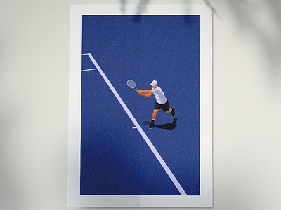 Tennis Wall Poster character illustration design flat illustration happy illustration illustration sports illustration sports wall poster tennis the chillustrators wall poster
