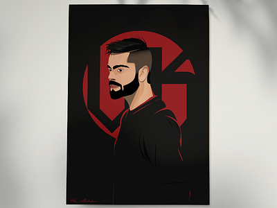 Virat Kohli Poster celebrity illustration character illustration cricket poster cricket wall poster cricketer poster customised illustration chennai customised portrait chennai design flat illustration illustration indian cricket player indian cricketer kohli poster portrait the chillustrators virat illustration virat kohli wall poster