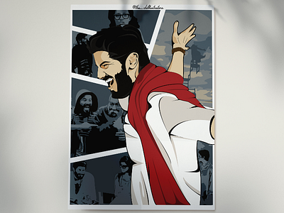 Charlie Tribute Poster boy illustration character illustration charlie charlie movie comic style comic style posters design dulquer dulquer salman pics flat illustration happy illustration illustration landscape illustration malayalam movies portrait the chillustrators vexel wall poster