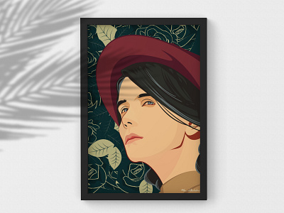 A Lonely Women and her Flowers book cover design character illustration custom illustration custom portrait design flower illustration girl illustration illustration landscape illustration lonely nature illustration portrait the chillustrators wall poster