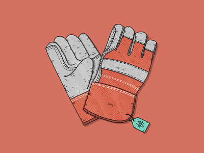 Gloves design gardening gloves illustration procreate texture work