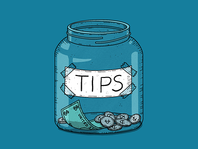 Tip Jar cash coins design illustration jar money procreate texture tip jar tips working