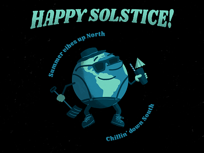 June Solstice design earth illustration procreate retro solstice