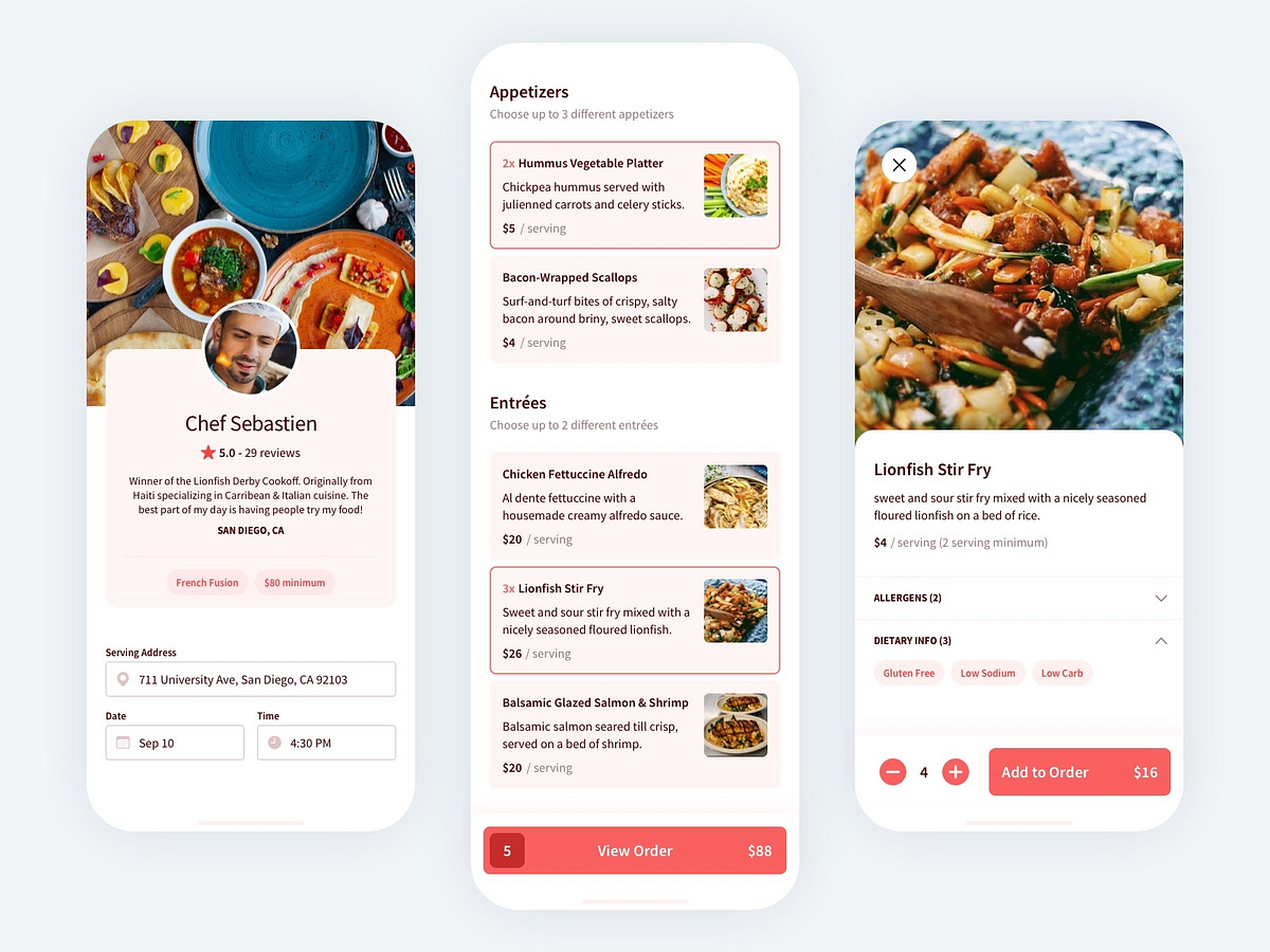 Personal Chef Food Menu by zakovska on Dribbble