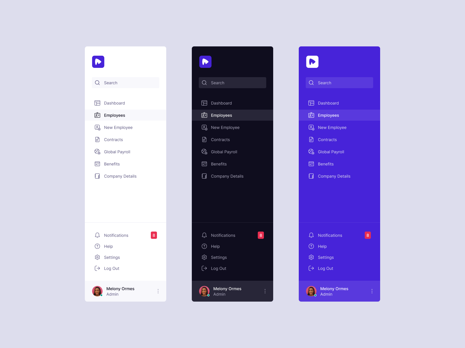 Sidebar Navigation UI by zakovska on Dribbble