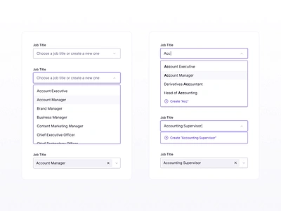 Modular Input Component b2b clean component dashboard design system dropdown flat form forms input list minimal saas search select ui ux web app