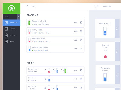 Enterprise Gasoline Supply Dashboard admin analytics clean dashboard data flat search stats stock supply web widgets