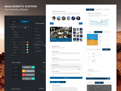 Nasa Robotic Systems User Interface Theme app dark flat kit light minimal nasa robotics theme ui web