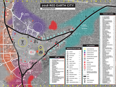 Festival Operations Map adobe illustrator burning man collaboration environment design event design festival google maps landscape design map design wayfinding