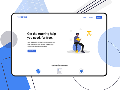 Peer Genius Landing Page app branding design minimal ui web website